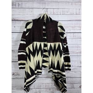 Rhapsody Boho Aztec Knit Cardigan Medium Southwestern Open Front Size M